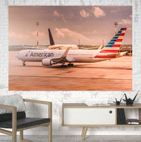 Thumbnail for American Airlines Boeing 767 Printed Canvas Posters (1 Piece) Aviation Shop 