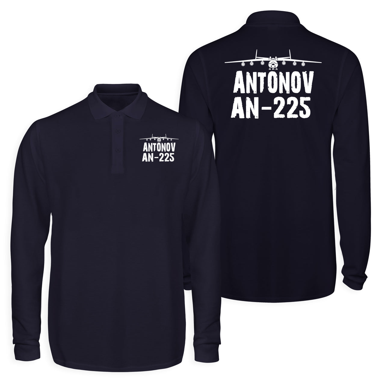 Antonov AN-225 & Plane Designed Long Sleeve Polo T-Shirts (Double-Side)