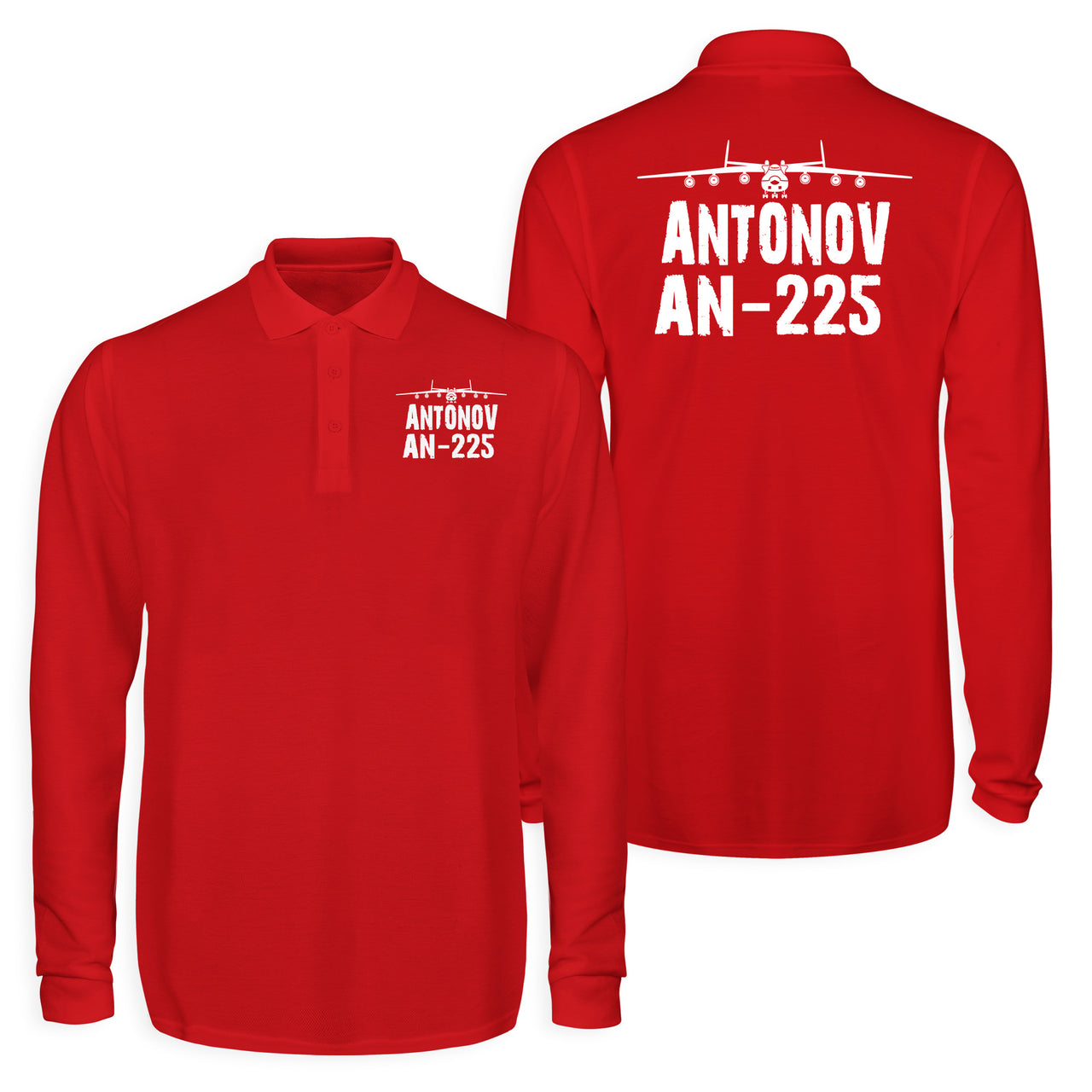Antonov AN-225 & Plane Designed Long Sleeve Polo T-Shirts (Double-Side)