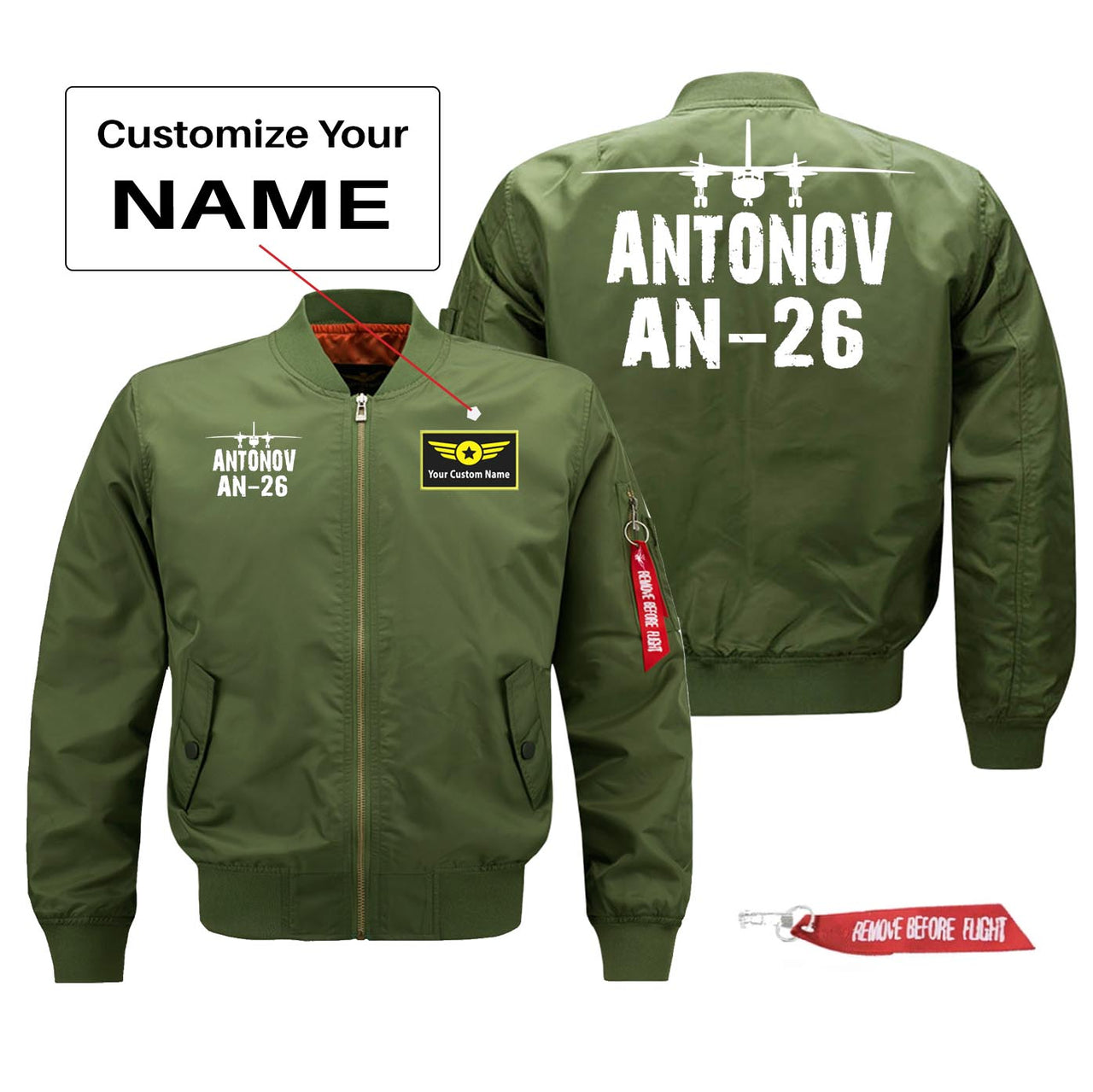 Antonov AN-26 Silhouette & Designed Pilot Jackets (Customizable)