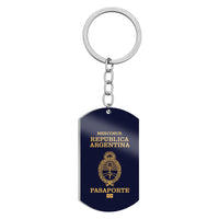 Thumbnail for Argentina Passport Designed Stainless Steel Key Chains (Double Side)