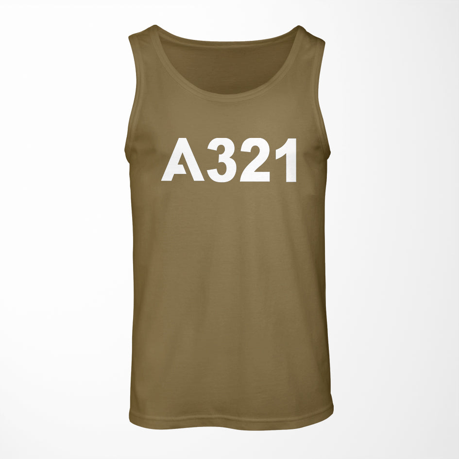 A321 Flat Text Designed Tank Tops