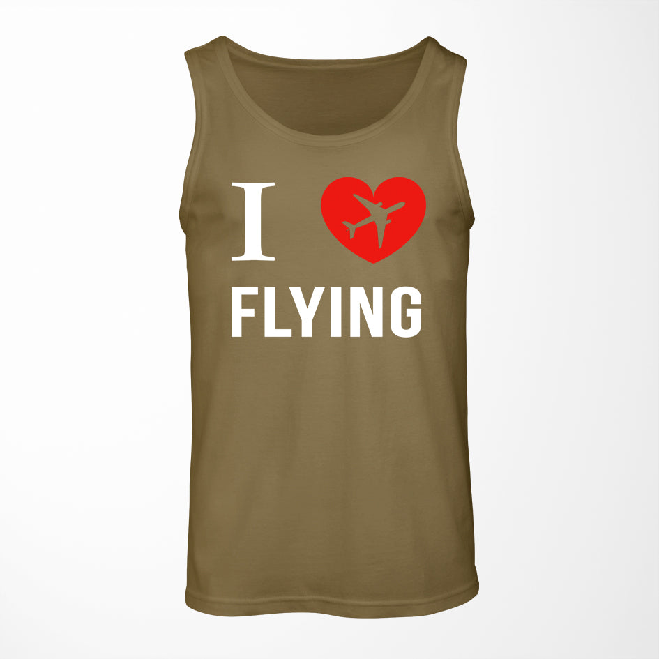I Love Flying Designed Tank Tops