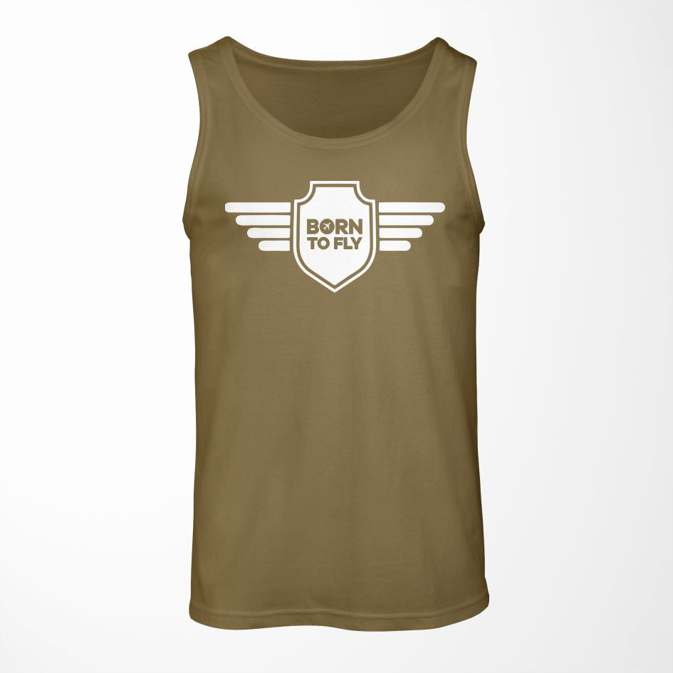 Born To Fly & Badge Designed Tank Tops