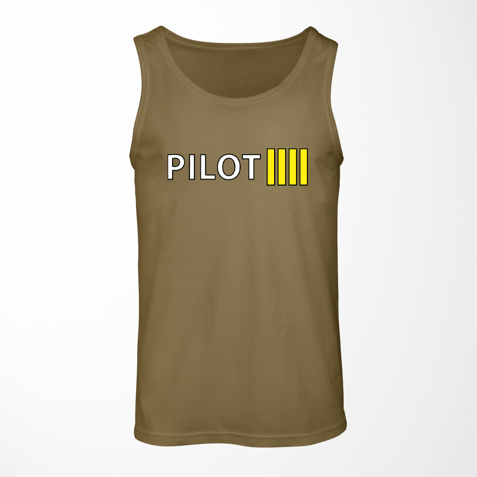 Pilot & Stripes (4 Lines) Designed Tank Tops