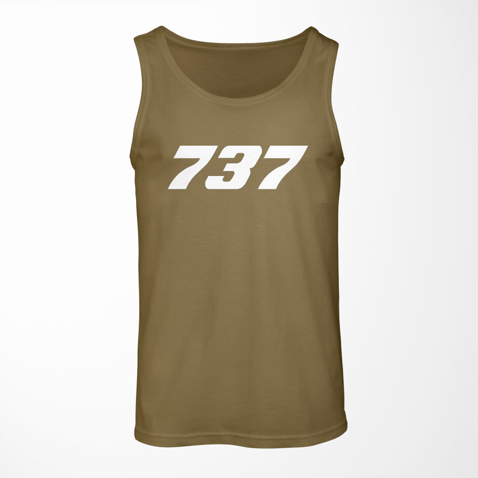 737 Flat Text Designed Tank Tops