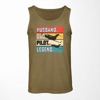 Thumbnail for Husband & Dad & Pilot & Legend Designed Tank Tops