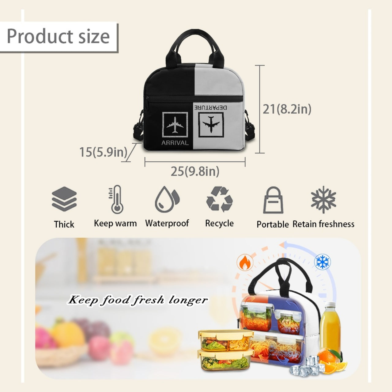 Arrival & Departures 2 Designed Lunch Bags