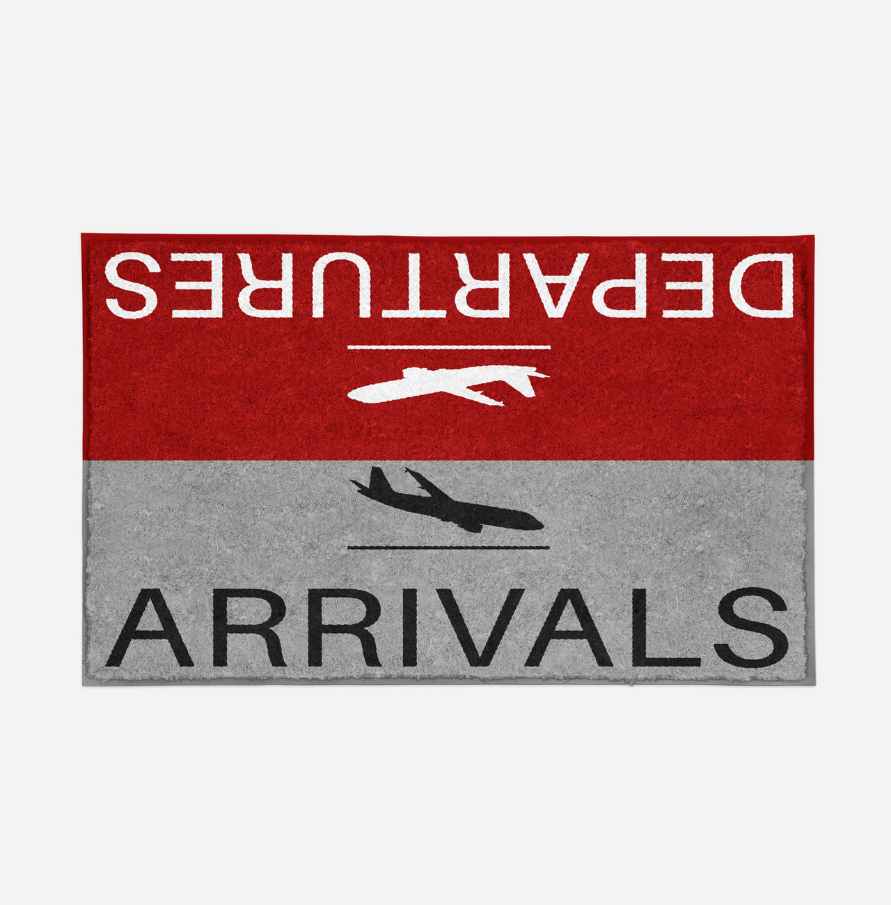 Departure and Arrivals (Red) Designed Door Mats Aviation Shop 
