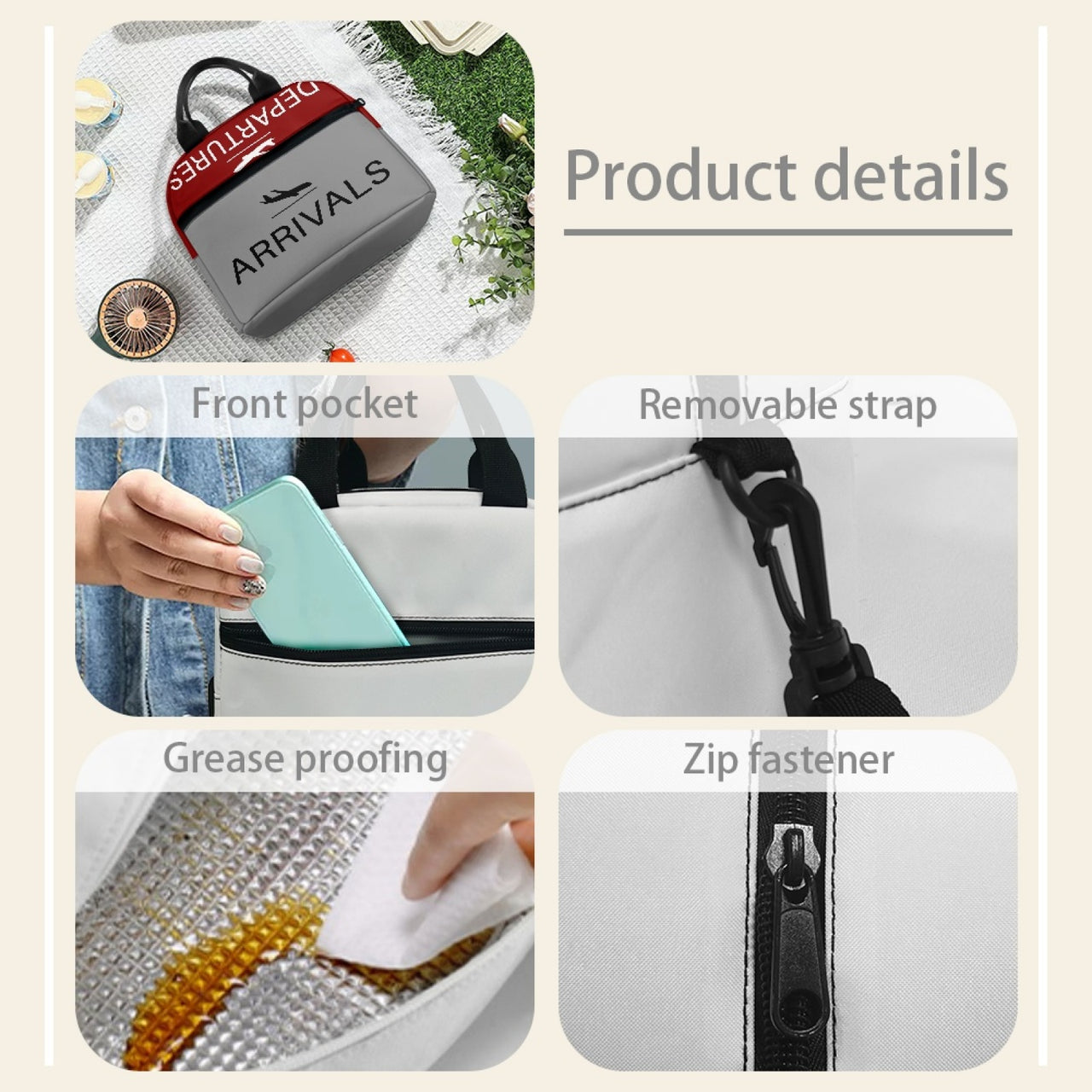 Arrival & Departures (Red) Designed Lunch Bags