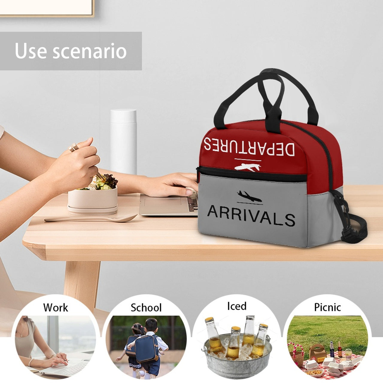 Arrival & Departures (Red) Designed Lunch Bags