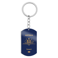 Thumbnail for Australia Passport Designed Stainless Steel Key Chains (Double Side)