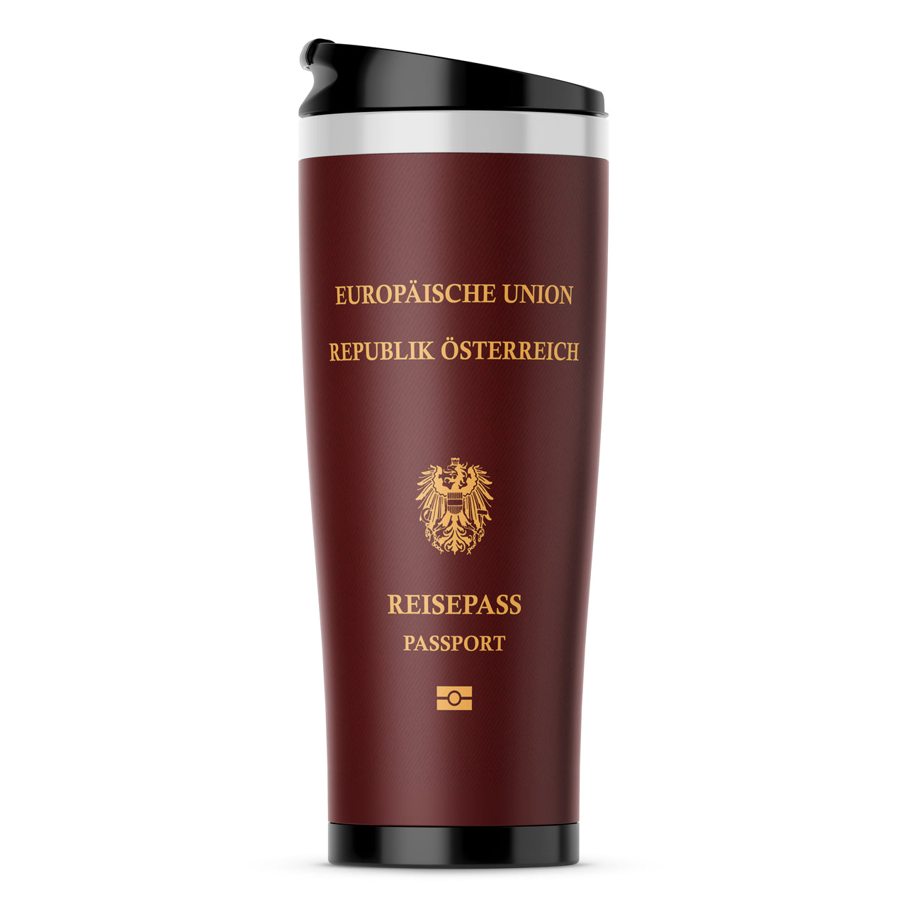Austrian Passport Designed Stainless Steel Travel Mugs