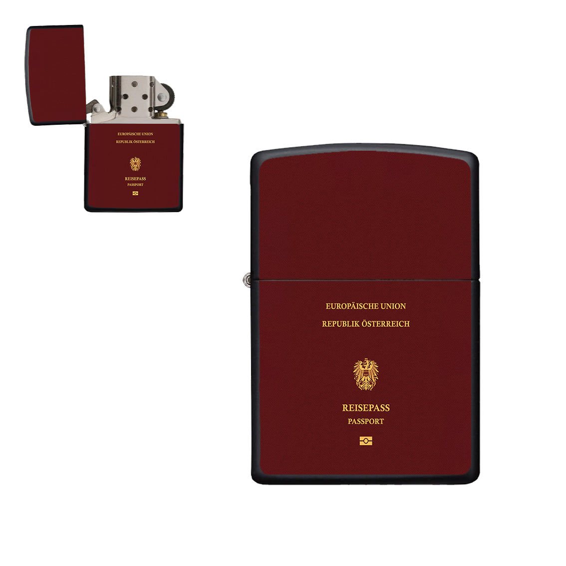 Austrian Passport Designed Metal Lighters