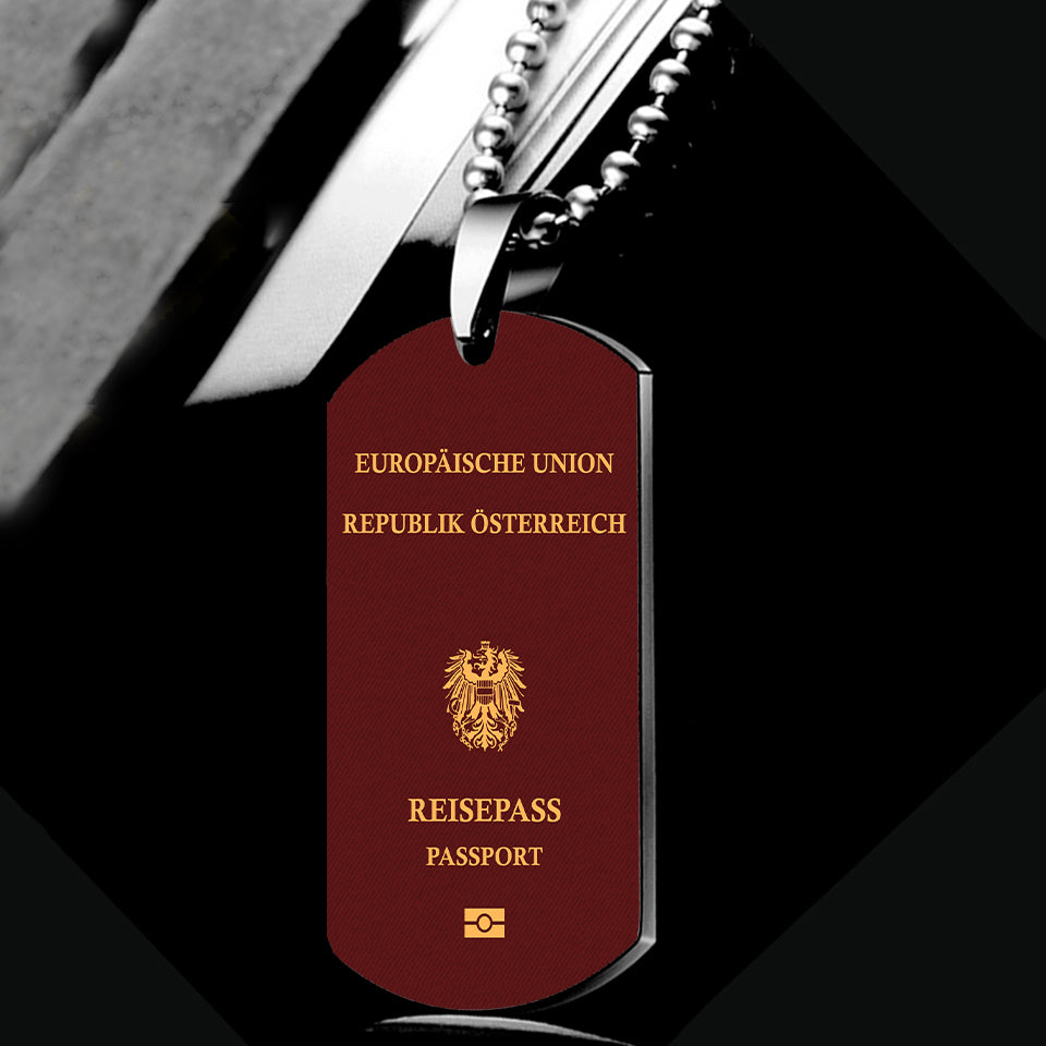Austrian Passport Designed Metal Necklaces