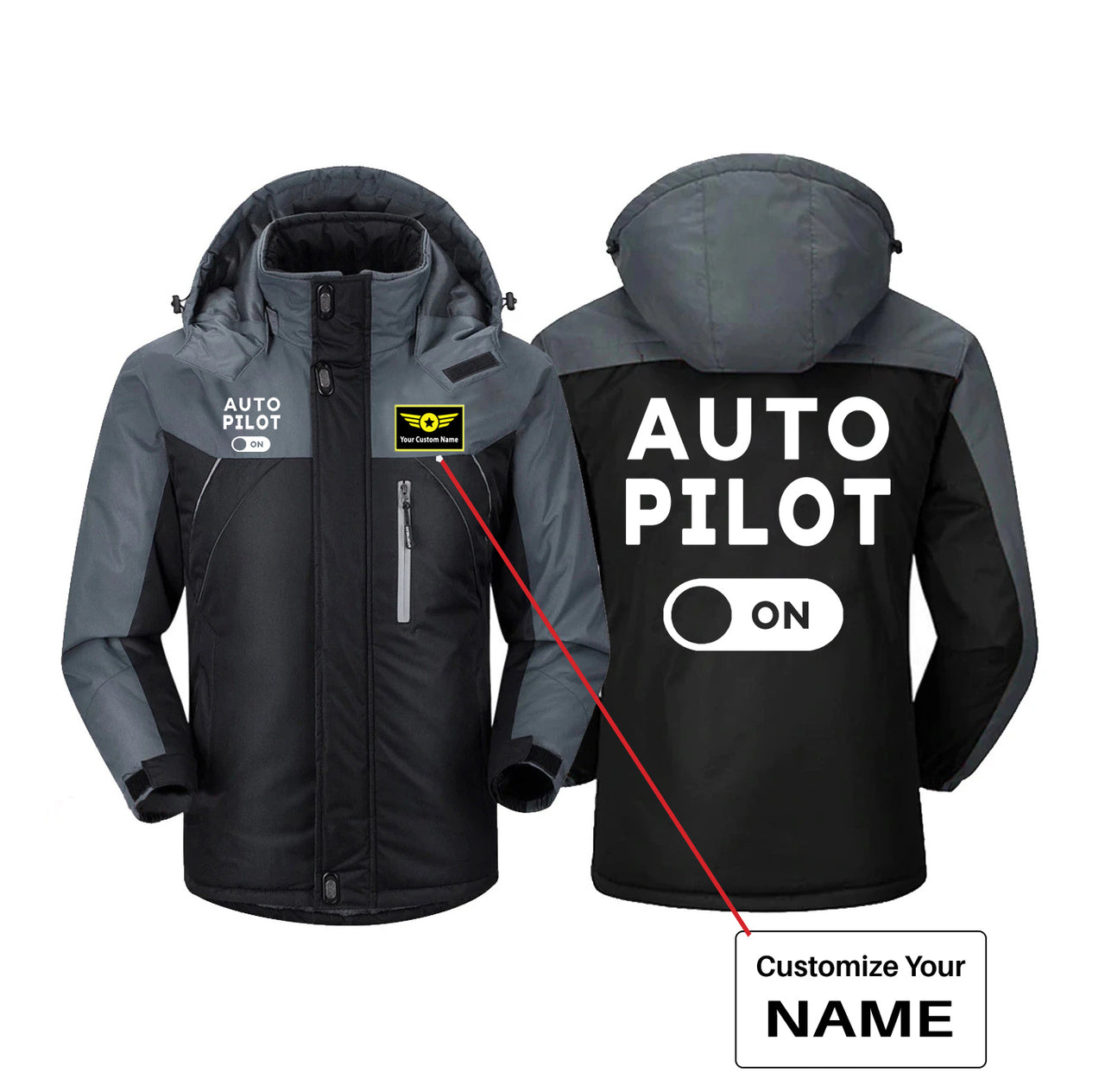 Auto Pilot ON Designed Thick Winter Jackets
