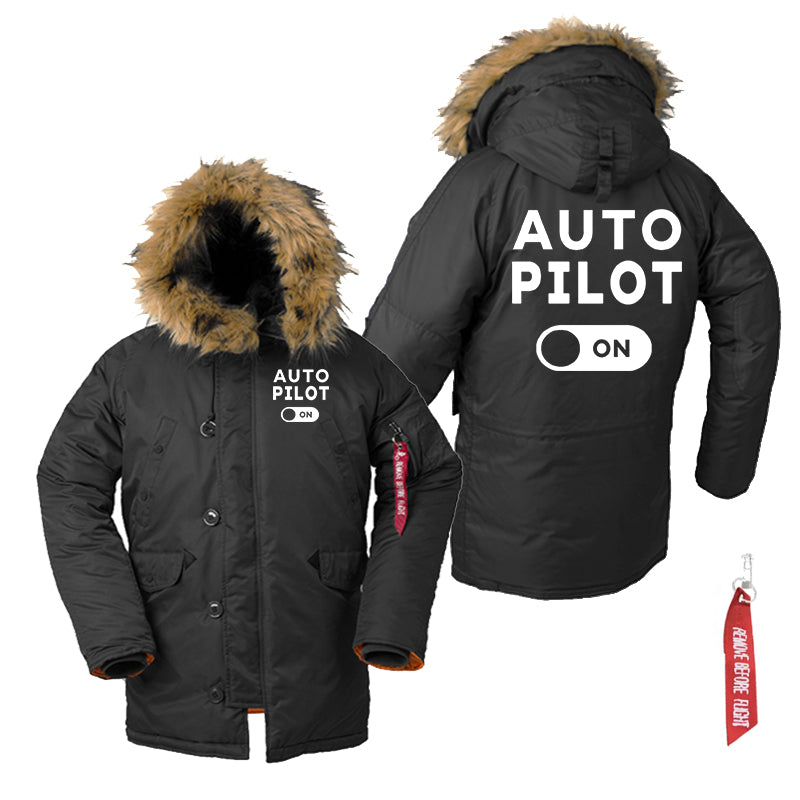 Auto Pilot ON Designed Parka Bomber Jackets