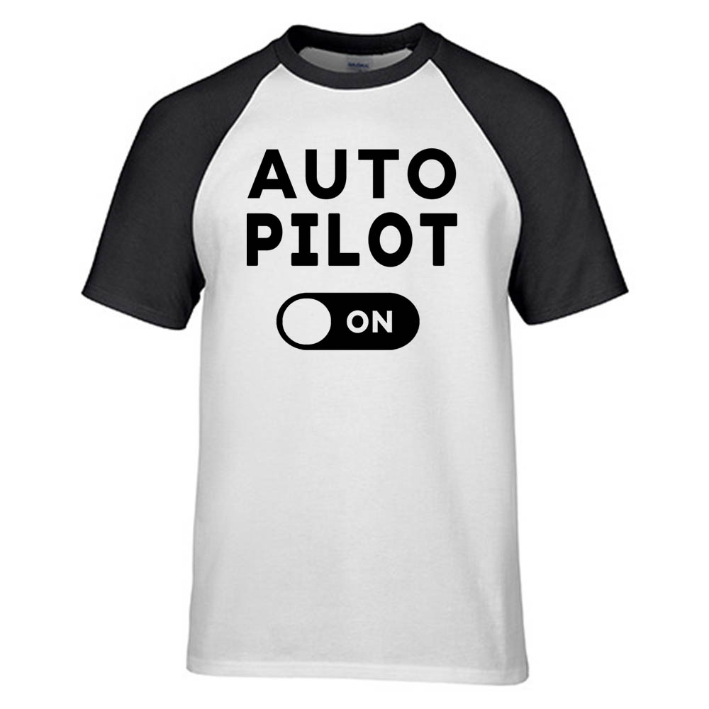Auto Pilot ON Designed Raglan T-Shirts