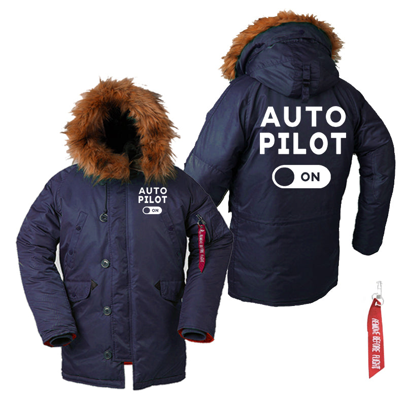 Auto Pilot ON Designed Parka Bomber Jackets