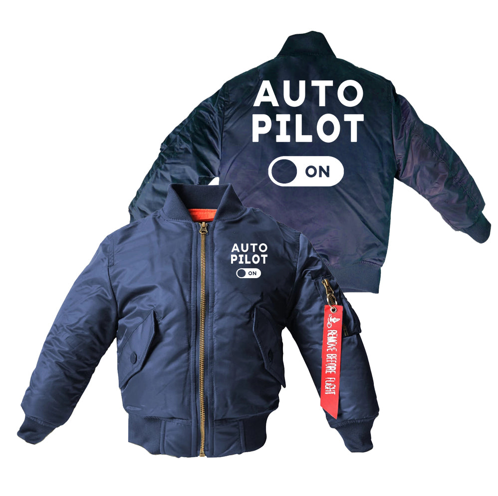 Auto Pilot ON Designed Children Bomber Jackets