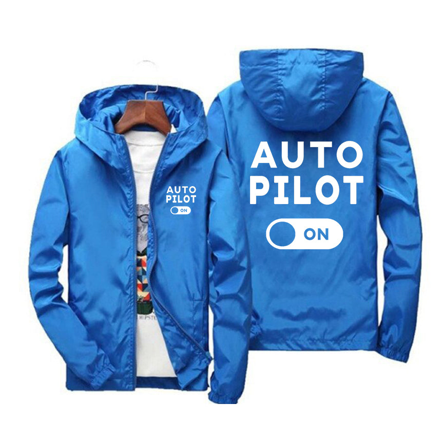 Auto Pilot ON Designed Windbreaker Jackets