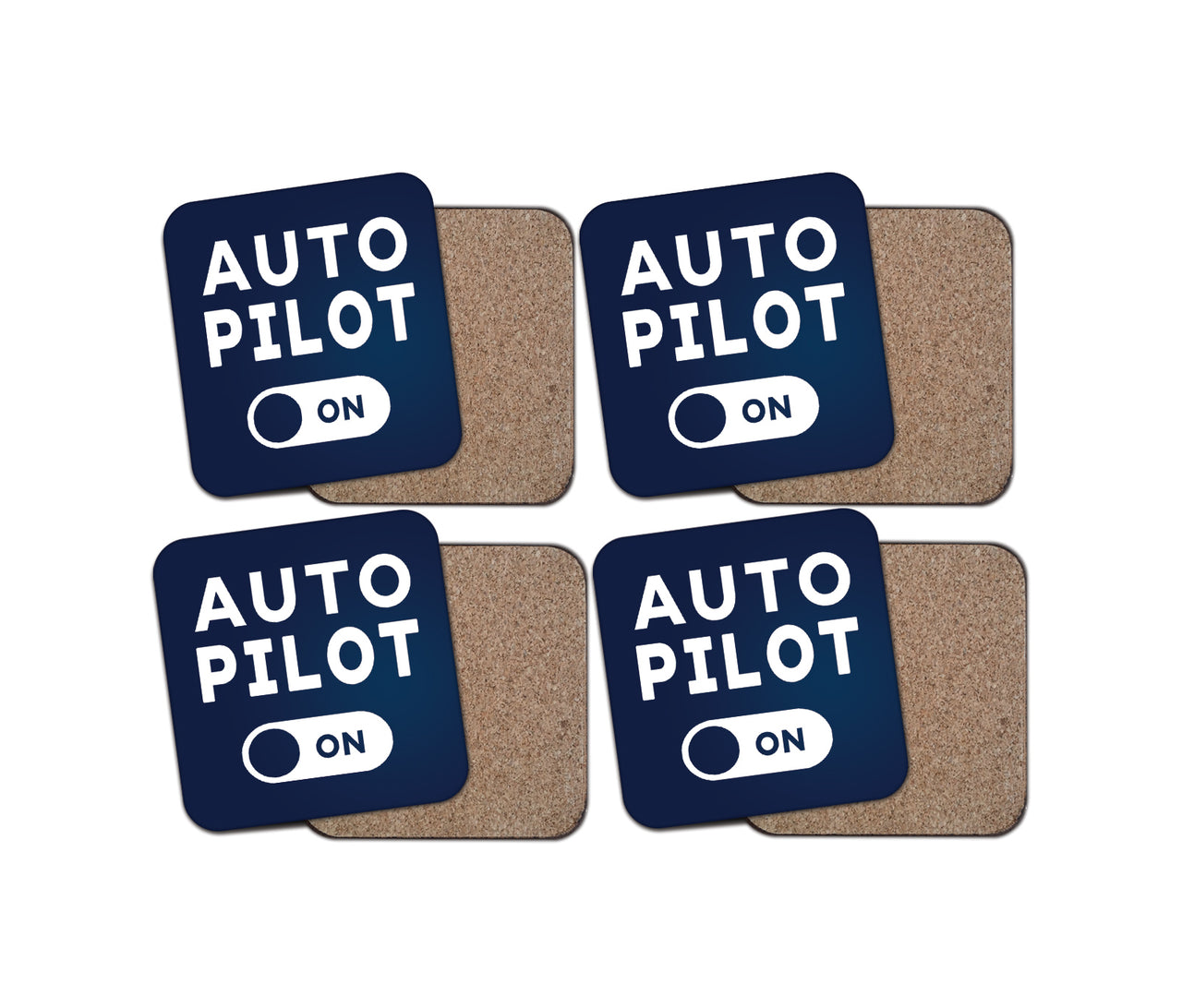 Auto Pilot ON Designed Coasters