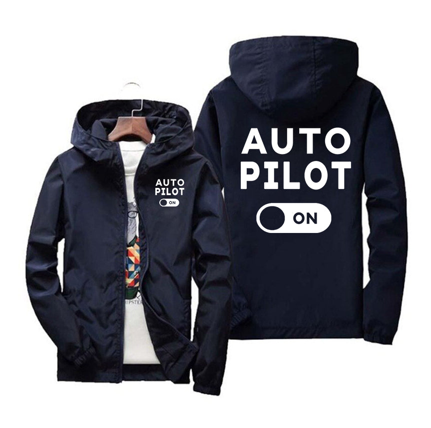Auto Pilot ON Designed Windbreaker Jackets
