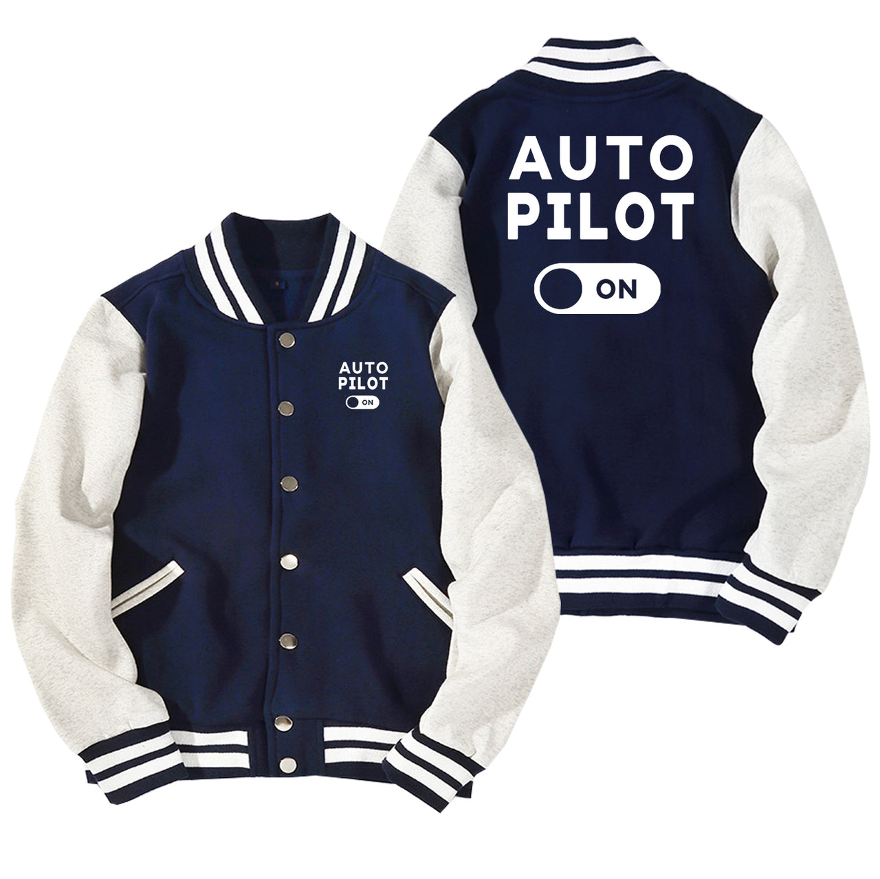 Auto Pilot ON Designed Baseball Style Jackets