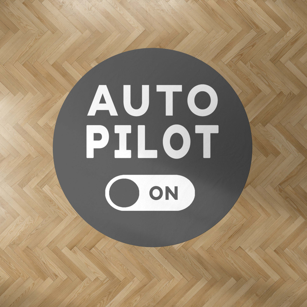 Auto Pilot ON Designed Carpet & Floor Mats (Round)