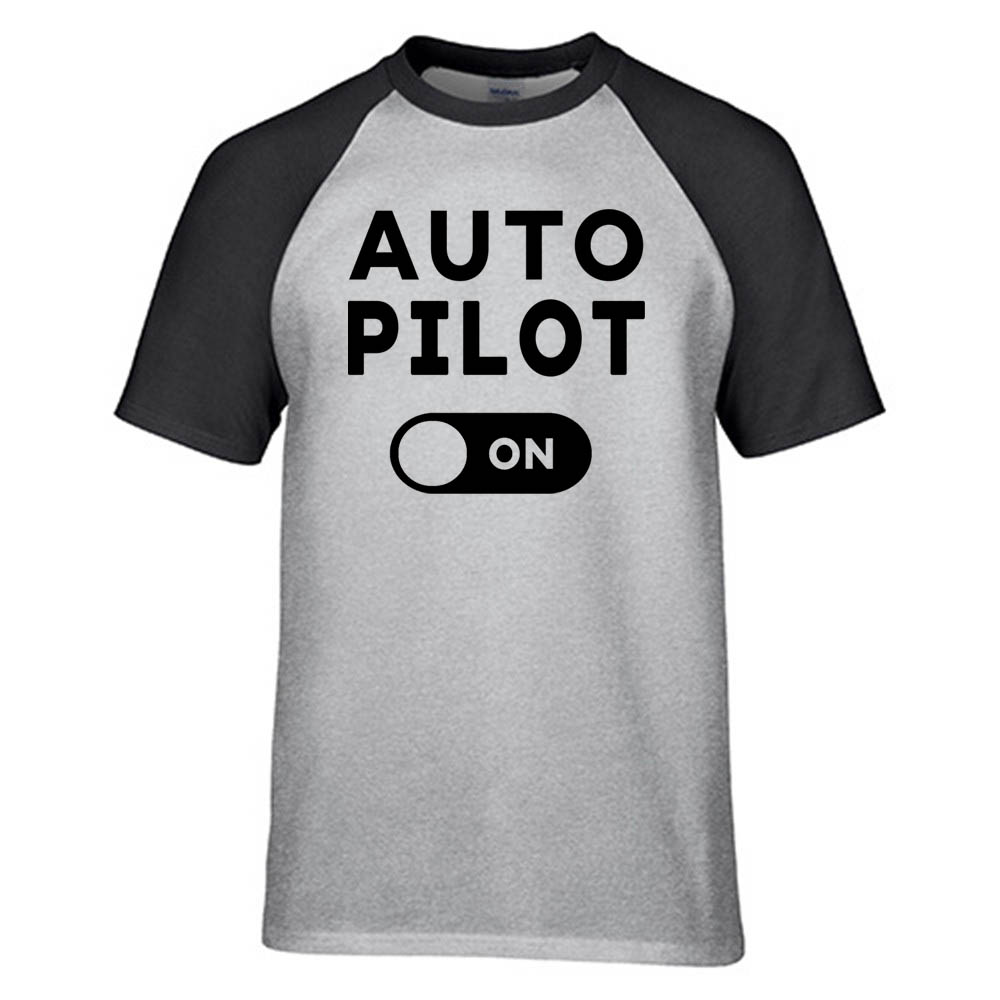 Auto Pilot ON Designed Raglan T-Shirts