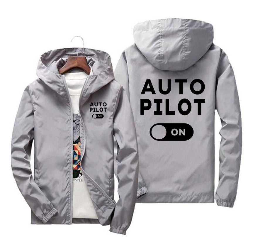 Auto Pilot ON Designed Windbreaker Jackets