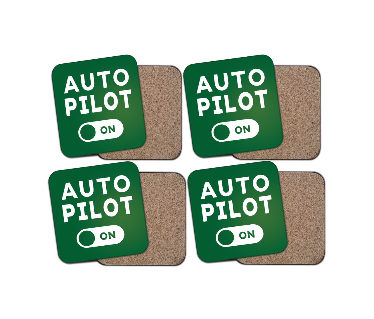 Auto Pilot ON Designed Coasters