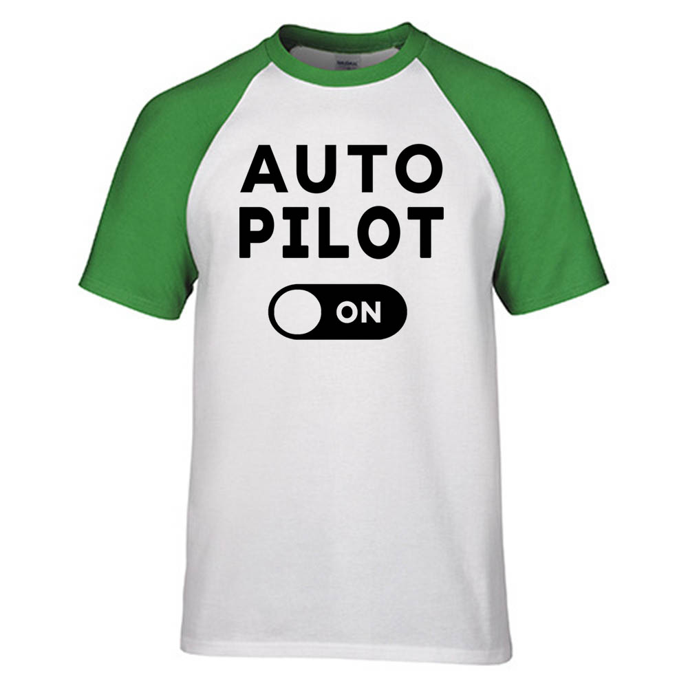 Auto Pilot ON Designed Raglan T-Shirts