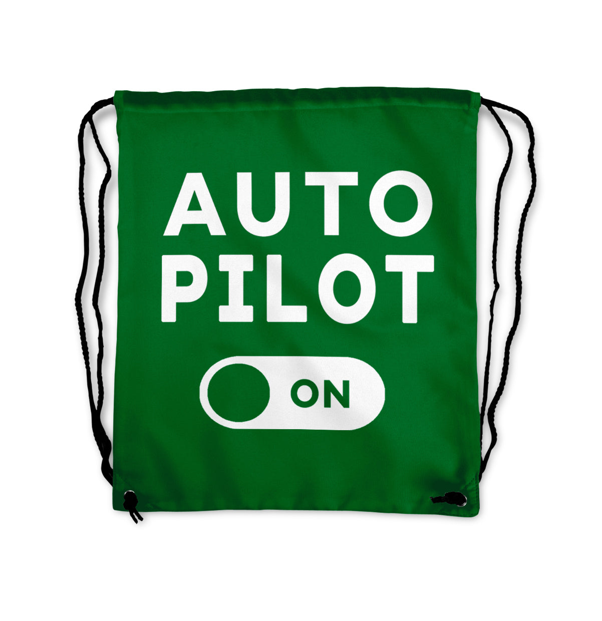 Auto Pilot ON Designed Drawstring Bags