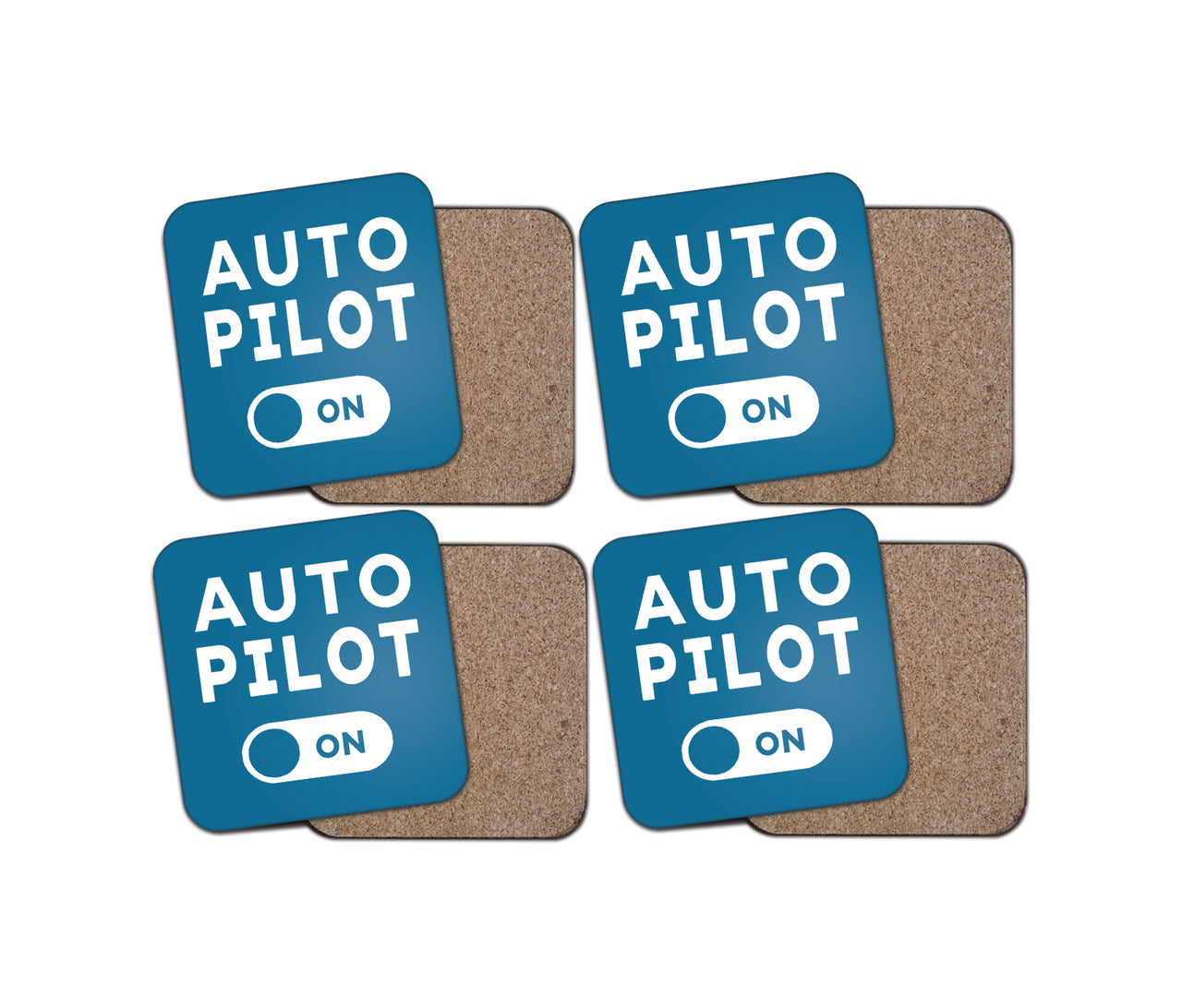 Auto Pilot ON Designed Coasters