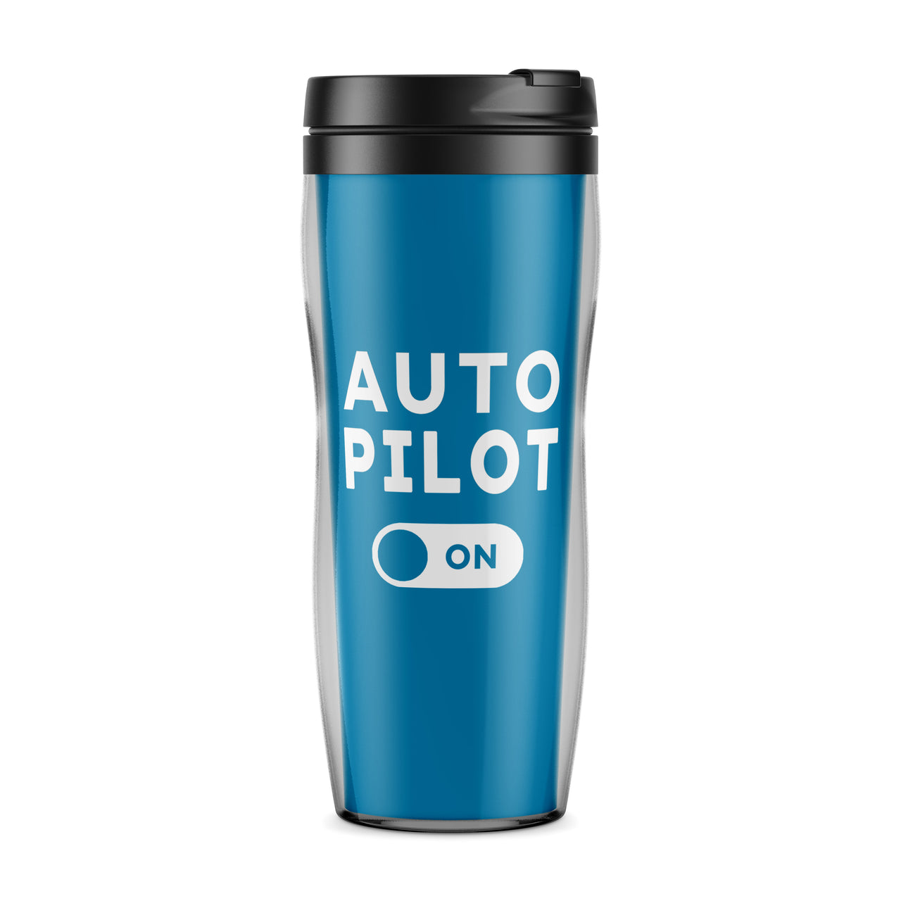 Auto Pilot ON Designed Plastic Travel Mugs