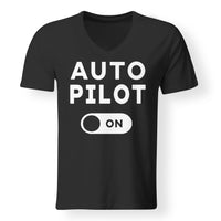 Thumbnail for Auto Pilot ON Designed V-Neck T-Shirts