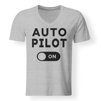 Thumbnail for Auto Pilot ON Designed V-Neck T-Shirts