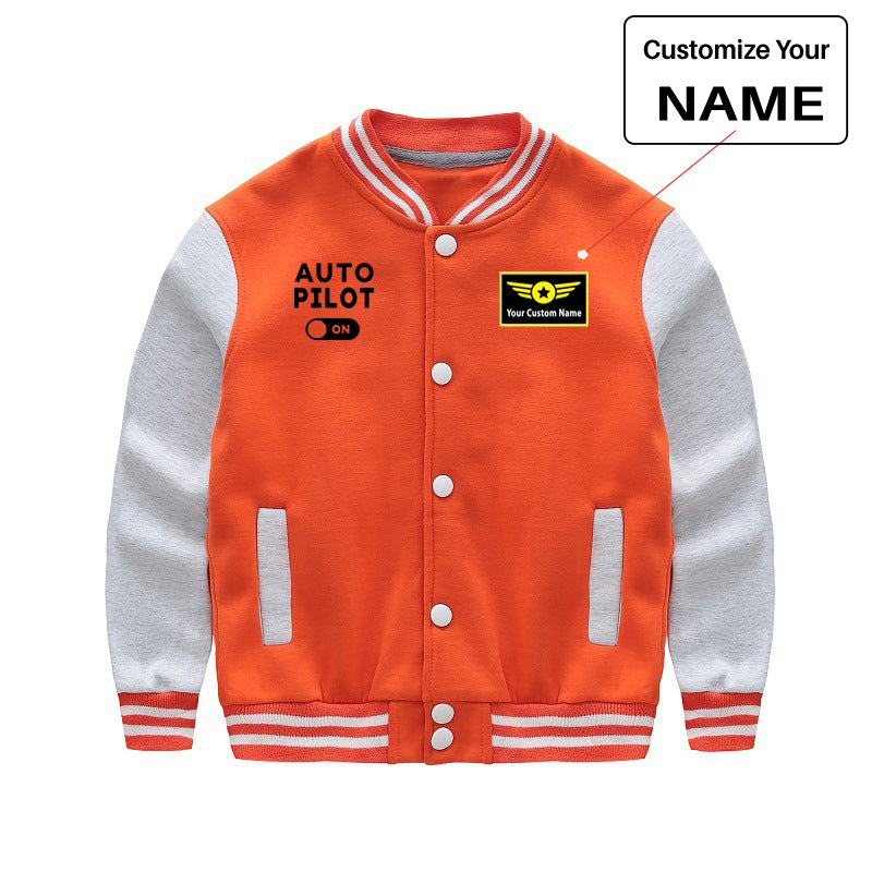 Auto Pilot ON Designed "CHILDREN" Baseball Jackets