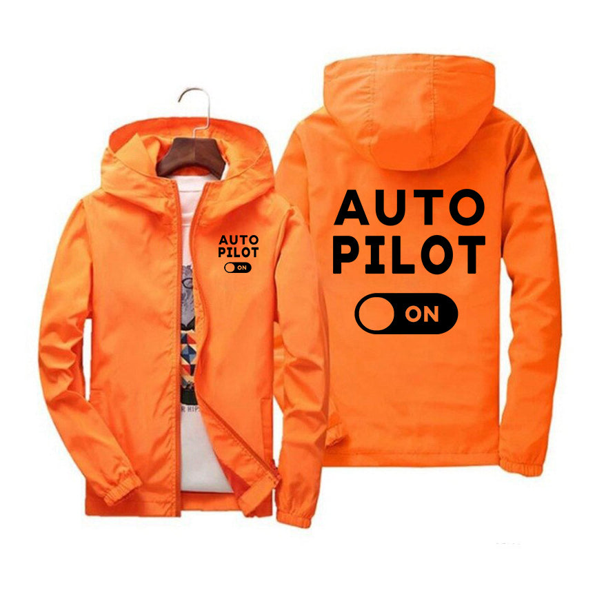 Auto Pilot ON Designed Windbreaker Jackets