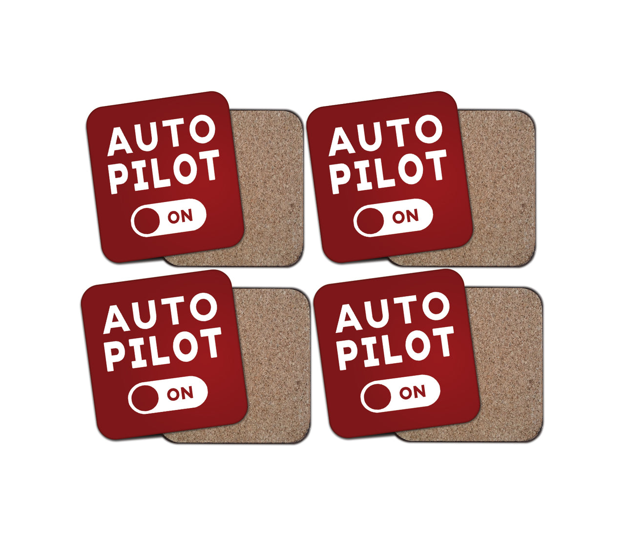 Auto Pilot ON Designed Coasters
