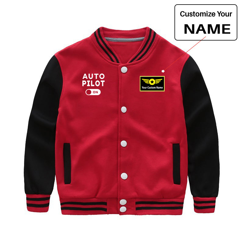 Auto Pilot ON Designed "CHILDREN" Baseball Jackets