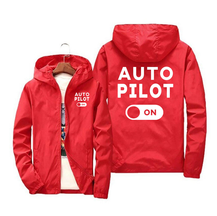 Auto Pilot ON Designed Windbreaker Jackets