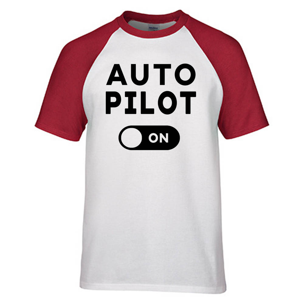 Auto Pilot ON Designed Raglan T-Shirts