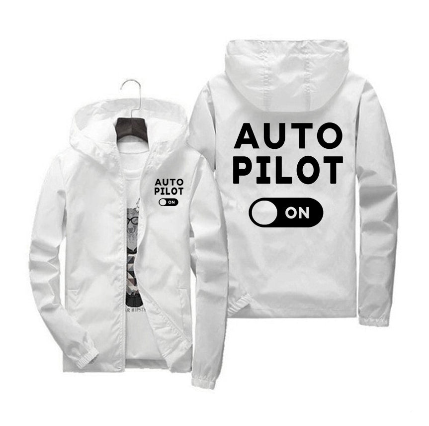 Auto Pilot ON Designed Windbreaker Jackets