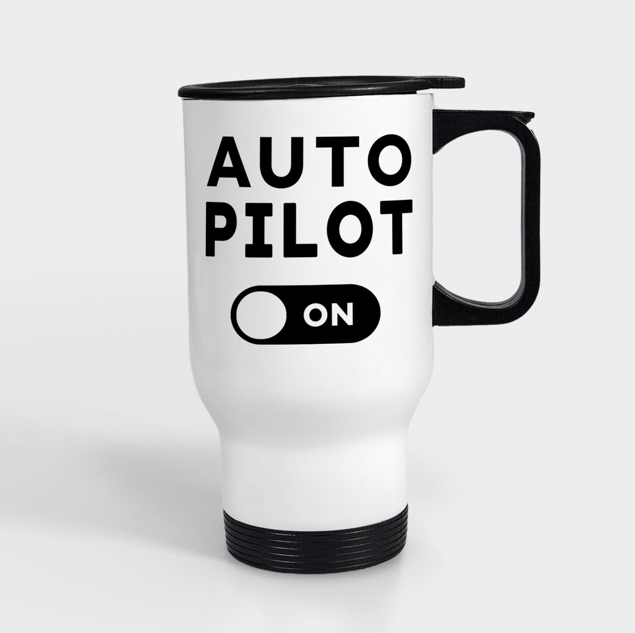 Auto Pilot ON Designed Travel Mugs (With Holder)