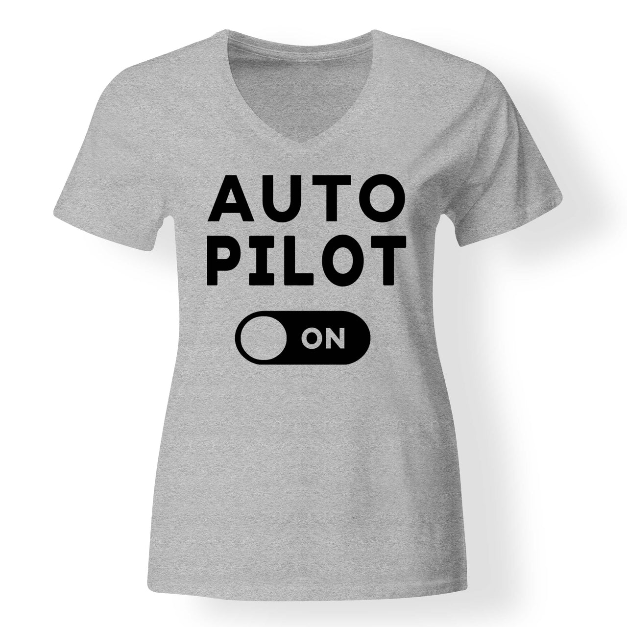 Auto Pilot ON Designed V-Neck T-Shirts