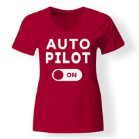 Thumbnail for Auto Pilot ON Designed V-Neck T-Shirts