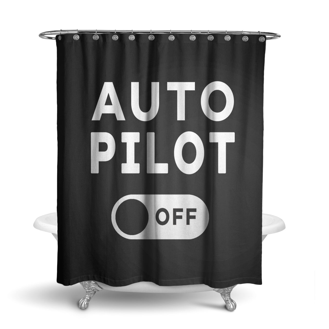Auto Pilot Off Designed Shower Curtains