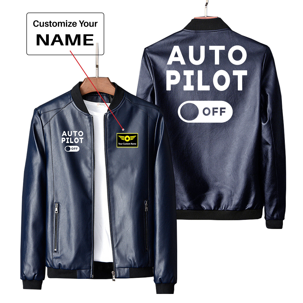 Auto Pilot Off Designed PU Leather Jackets